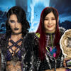Abbraccio tra Rhea Ripley e IYO SKY a fine Evolution 2025
