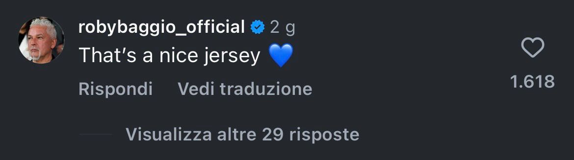 Roberto Baggio commenta il video di Gunther