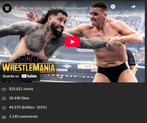 Jey Uso, oltre 40.000 non mi piace per la vittoria del titolo