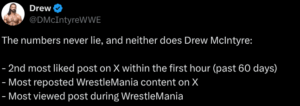 I record del post di McIntyre (@DMcIntyreWWE)