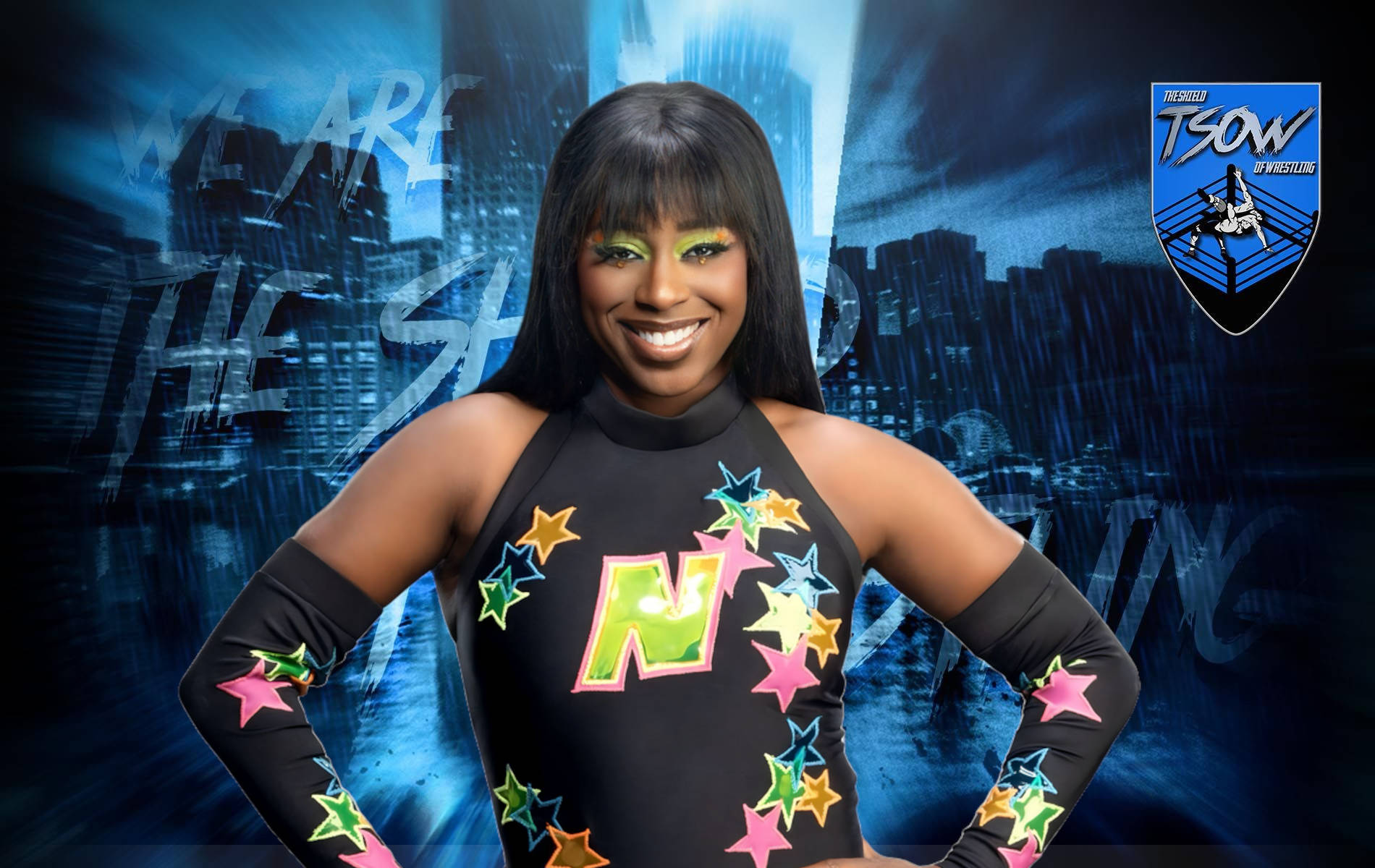 Naomi si complimenta con Mercedes Moné e Athena per il match