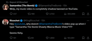 I post di Ricochet e Samantha sui social