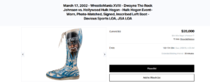 Lo stivale di Hulk Hogan a WM 18 all'asta per quasi $30.000 Lo stivale di Hulk Hogan a WM 18 all'asta per quasi $30.000