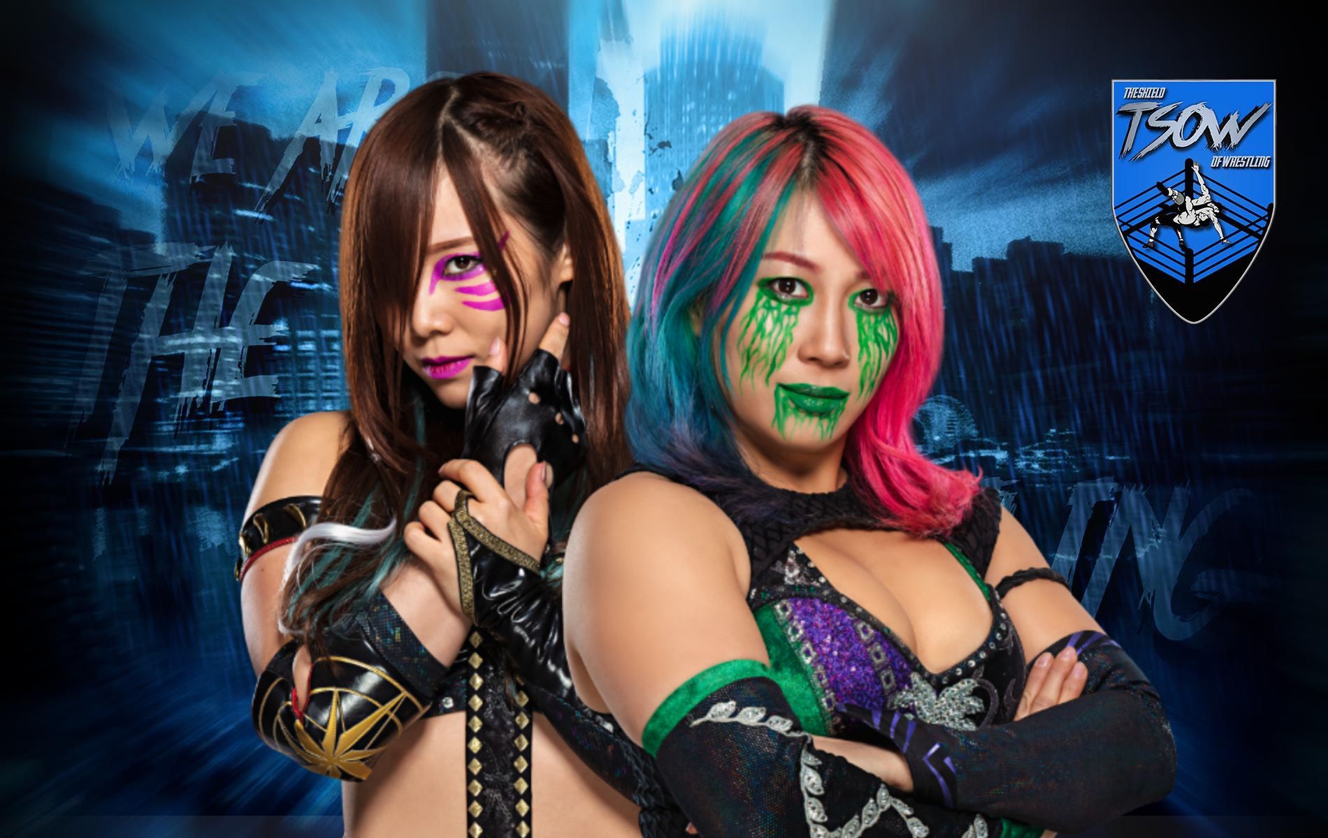 Asuka arrabbiata con Kairi Sane dopo l'eliminazione